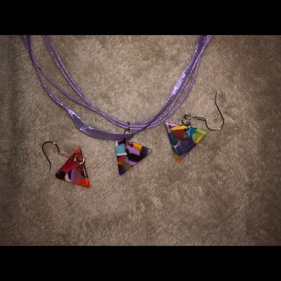Lavender/Multicolor Necklace Set - Picture 3 of 3